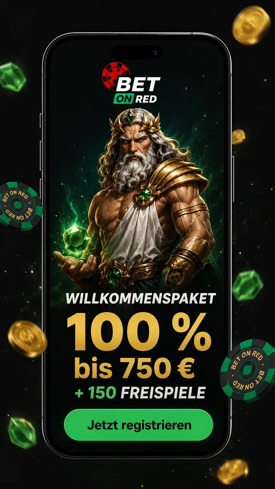 BetOnRed mobile Bonus und App Ansicht
